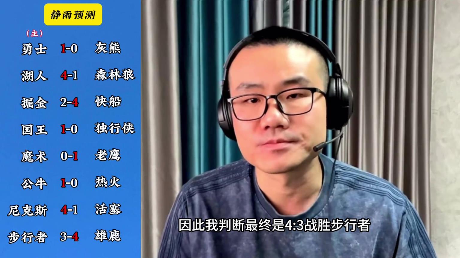 你同意嗎？靜雨對(duì)東西部季后賽球隊(duì)的預(yù)測(cè)：勇贏(yíng)熊 湖船尼鹿晉級(jí)